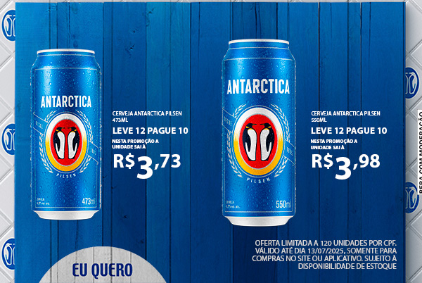 Cerveja Antarctica até 13/07